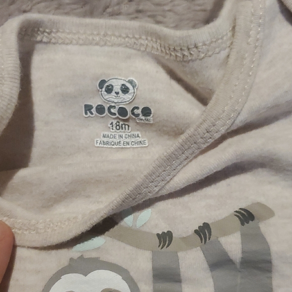 Cream Sloth Print Kids Matching Set - Picture 2 of 5